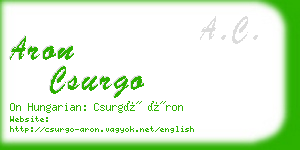 aron csurgo business card